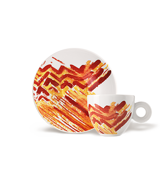 ENSEMBLE DE QUATRE TASSES À CAPPUCCINO : ILLY ART COLLECTION GENESI 